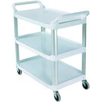 Rubbermaid FG409100OWHT Chariot avec tablette et parois ouvrantes, 3 tiers, 40" x 37" x 20", Capacit&eacute; 300 lb