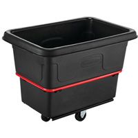 Rubbermaid FG470800BLA Heavy-Duty Utility Truck, Black Recycled Plastic, 26"/38-3/8" L x 26"/38-2/5" W x 28-1/4"/28-3-10" H, 8 cu. Ft. Volume, 700 lbs. Capacity