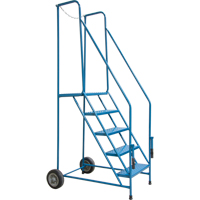 Trailer Access Rolling Ladder with Rails, 6 Steps, 22" Step Width, 55" Platform Height, Steel MO012 | TENAQUIP
