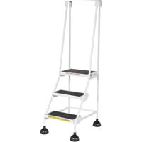 Vestil LAD-3-W Stop-Step Ladders, 3 Steps, 16" Step Width, 28-11/16" Platform Height, Steel