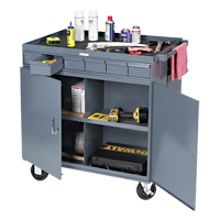 Heavy-Duty Two-Sided Mobile Work Station, 1200 lbs. Capacity, Steel, 34" x W, 34" x H, 24" D, All-Welded, 6 Drawers MO070 | TENAQUIP