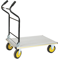 Folding Ergo-Handle Platform Truck, Aluminum, 660 lbs., 35-1/2" L x 24" W, 41" High  MO097 | TENAQUIP