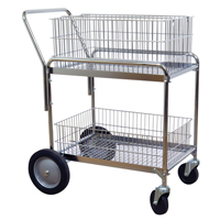 Wesco 272230 Wire Mesh Office Mail Cart, 200 lbs. Capacity, Chrome, 23-3/4" D x 33-1/2" L x 38-1/4" H, Chrome Plated