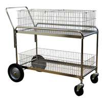 Wesco 272231 Wire Mesh Office Mail Cart, 250 lbs. Capacity, Chrome, 23-3/4" D x 43" L x 38-1/2" H, Chrome Plated