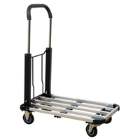 Wesco 272250 Folding Handle Platform Truck, Aluminum, 300 lbs., 28" L x 16" W, 37.75" High