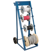 Portable Wire Reel Caddy, Steel, 4 Rod, 24-1/2" W x 49" H x 23" D, 400 lbs. Capacity MO215 | TENAQUIP