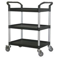 Gray Tools 97403B Utility Cart, 3 Tiers, 33-1/2" x 39-3/8" x 19", 300 lbs Capacity