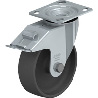 Blickle LE-POG 150G-14-FI Roulette r&eacute;sistante aux chocs, Pivotant avec frein, 6" (152,4 mm), Nylon, 660 lb (300 kg)