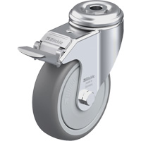 Blickle LKRA-TPA 101KF-FI Roulette en &eacute;lastom&egrave;re thermoplastique de haute qualit&eacute;, Pivotant avec frein, Diam&egrave;tre 4" (102 mm), Capacit&eacute; 240 lb (108 kg)