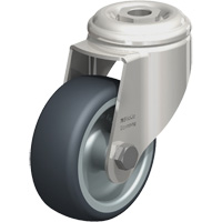 Blickle LKRXA-TPA 80G Stainless Steel Thermoplastic Elastomer Caster, Swivel, 3-1/8" (79.5 mm) Dia., 220 lbs. (100 kg.) Capacity