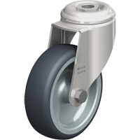 Blickle LKRXA-TPA 101G Stainless Steel Thermoplastic Elastomer Caster, Swivel, 4" (102 mm) Dia., 240 lbs. (108 kg.) Capacity
