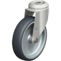 Blickle LKRXA-TPA 126G Roulette en &eacute;lastom&egrave;re thermoplastique acier inoxydable, Pivotant, Diam&egrave;tre 5" (127 mm), Capacit&eacute; 265 lb (120 kg)