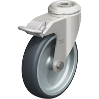 Blickle LKRXA-TPA 126G-FI Roulette en &eacute;lastom&egrave;re thermoplastique acier inoxydable, Pivotant avec frein, Diam&egrave;tre 5" (127 mm), Capacit&eacute; 265 lb (120 kg)