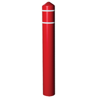 Eagle Mfg. 1736RWS Smooth Bollard Cover With Reflective Stripes, 6" Dia. x 56" L, Red