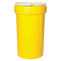 Nestable Polyethylene Drum, 55 US gal (45 imp. gal.), Open Top, Yellow  MO765 | TENAQUIP