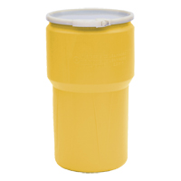 Eagle Mfg. 1610 Baril emboîtable en poly&eacute;thyl&egrave;ne, 14 gal. US (11,7 gal. imp.), Dessus ouvert, Jaune