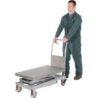 Vestil CART-800-D-PSS Manual Hydraulic Scissor Lift Table, 35-1/2" L x 20" W, Partial Stainless Steel, 800 lbs. Capacity