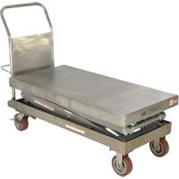 Vestil CART-1500-D-TS-PSS Manual Hydraulic Scissor Lift Table, 47-1/2" L x 24" W, Partial Stainless Steel, 1500 lbs. Capacity