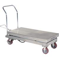 Vestil CART-2000-PSS Manual Hydraulic Scissor Lift Table, 47" L x 24" W, Partial Stainless Steel, 2000 lbs. Capacity