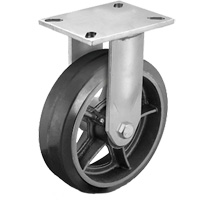 Can Am J613MOB Heavy-Duty Plate Caster, Swivel, 6" (152.4 mm), Rubber, 450 lbs. (204 kg.)