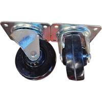 Faultless 93445 Plate Caster, Swivel, 4" (101.6 mm), Rubber, 225 lbs. (102 kg.)
