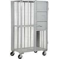 Vestil FST-2744-2 FST Series Folding Security Truck, 1 Tiers, 27" L x 45" W x 77" H, 2000 lbs. Cap.
