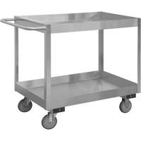 Durham Manufacturing SRSC31618302ALU5PUS Industrial Grade Shelf Cart, 2 Tiers, 18-1/8" W x 35" H x 36" D, 1200 lbs. Capacity