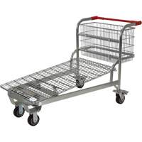 Vestil WIRE-L Nestable Wire Cart, Steel, 28-3/4" x 37-1/16" x 59-5/8", 275 lbs. Capacity