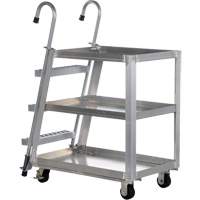 Vestil SPA3-2236 Stockpicker Truck, Aluminum, 21-7/8" W x 40" D, 3 Shelves, 660 lbs. Capacity