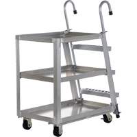 Vestil SPA3-2236 Stockpicker Truck, Aluminum, 21-7/8" W x 40" D, 3 Shelves, 660 lbs. Capacity
