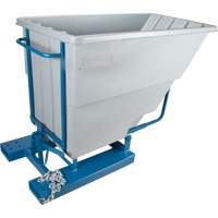 KLETON MP156 Self-Dumping Hopper, Polyethylene, 1-1/10 cu.yd, Grey