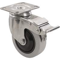 Algood S2349-A27D-UG-DLB 2309 Caster with Double Locking Brake, Swivel with Brake, 4" (101.6 mm), Envirothane Grey, 350 lbs. (158.8 kg.)