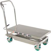 Manual Hydraulic Scissor Lift Table, 36-1/4" L x 19-3/8" W, Stainless Steel, 600 lbs. Capacity  MP227 | TENAQUIP