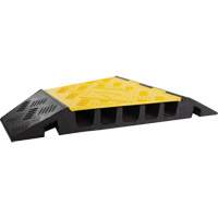 Wearwell PWR.5CH.HD.LC.BYL Powerhouse Heavy-Duty Left Turn Cable Protector, 5 Channels, 12" L x 19.75" W x 2.25" H