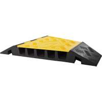 Wearwell PWR.5CH.HD.RC.BYL Powerhouse Heavy-Duty Right Turn Cable Protector, 5 Channels, 12" L x 19.75" W x 2.25" H