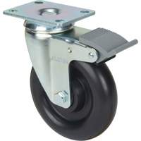 KLETON MP580 Caster, Swivel with Brake, 5" (127 mm), Polyolefin, 250 lbs. (113.4 kg)