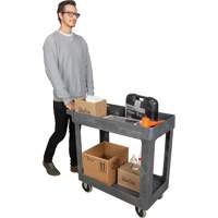 KLETON MP640 Utility Service Cart, 2 Tiers, 16-1/2" x 32-1/2" x 34-1/2", 550 lbs. Capacity