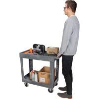 KLETON MP640 Utility Service Cart, 2 Tiers, 16-1/2" x 32-1/2" x 34-1/2", 550 lbs. Capacity