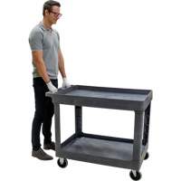 Chariot utilitaire pour l'entretien, 2 tiers, 24-5/8" x 32-1/2" x 40", Capacité 550 lb MP641 | TENAQUIP