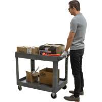 Utility Service Cart, 2 Tiers, 24-5/8" x 32-1/2" x 40", 550 lbs. Capacity MP641 | TENAQUIP