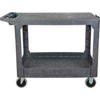 KLETON MP642 Flat-Shelf Utility Service Cart, 2 Tiers, 25-1/4" x 32-1/4" x 44", 550 lbs. Capacity