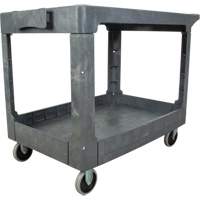 KLETON MP642 Flat-Shelf Utility Service Cart, 2 Tiers, 25-1/4" x 32-1/4" x 44", 550 lbs. Capacity