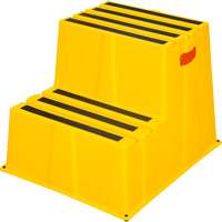 Industrial Step Stool, 2 Steps, 26" x 22-7/16" x 19-11/16" High MP771 | TENAQUIP