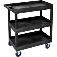 Luxor H. Wilson EC111HD-B Tub Cart, 3 Tiers, 35-1/4" x 37-1/4" x 18", 375 lbs. Capacity