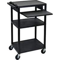 Luxor H. Wilson UCPL2LE-B Chariot utilitaire &eacute;lectrique, 3 tiers, 24" x 42" x 18", Capacit&eacute; 300 lb