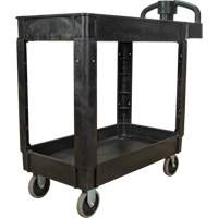KLETON MQ092 Utility Cart, 2 Tiers, 17-1/8" x 33-1/2" x 37-5/8", 550 lbs. Capacity