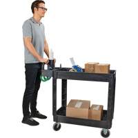 KLETON MQ092 Utility Cart, 2 Tiers, 17-1/8" x 33-1/2" x 37-5/8", 550 lbs. Capacity
