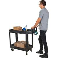 KLETON MQ092 Utility Cart, 2 Tiers, 17-1/8" x 33-1/2" x 37-5/8", 550 lbs. Capacity