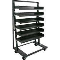 Valleycraft F89068VCGY Single-Sided Heavy Duty A-Frame Cart with 6 Trays, 38" x 25" x 63", 2500 lbs. Capacity