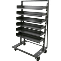 Valleycraft F89068VCGY Single-Sided Heavy Duty A-Frame Cart with 6 Trays, 38" x 25" x 63", 2500 lbs. Capacity